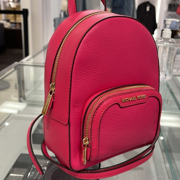 Michael Kors Ladies Backpack Bag Jaycee XS Convertible Zip Backpack Electrc Pink - Picture 16 of 16